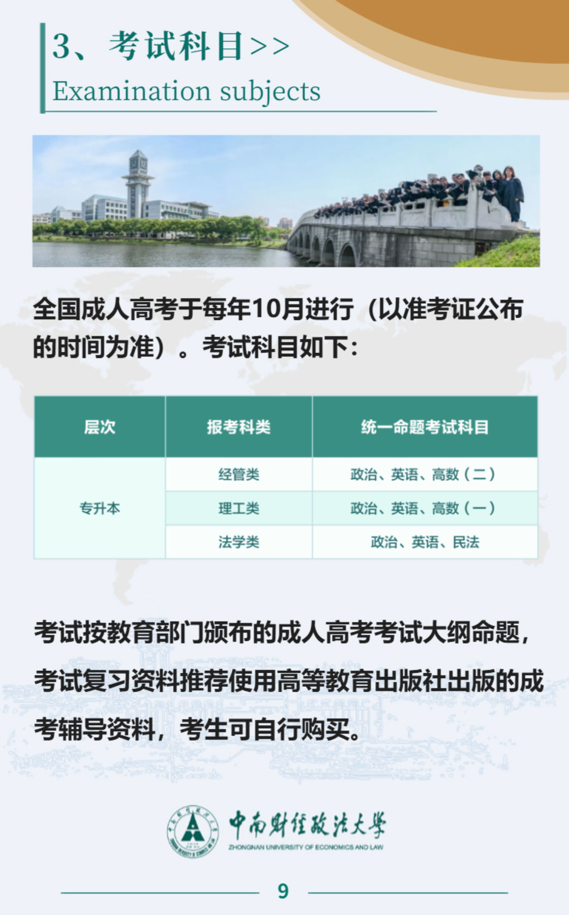 中南财经政法大学2025年高等学历继续教育招生简章(图10)